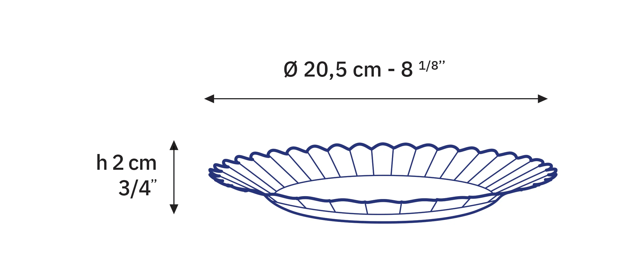 Picardie - Assiettes à dessert x6 - Bleu Marine - 20,5cm - Image 3